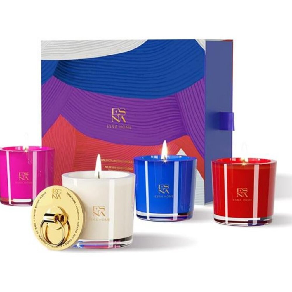 Luxury Scented‎ Candle Set 4 All Natural Soy Aromatherapy Candle Gift Set Votive